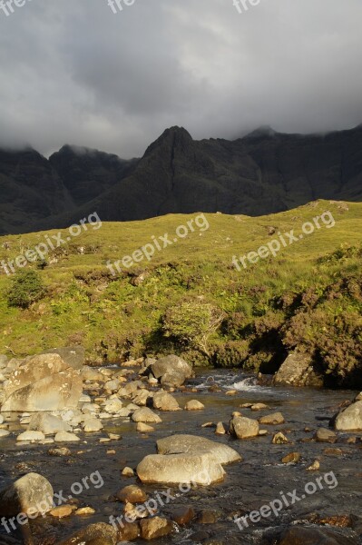 Bach Water Landscape Scotland Isle Of Skye