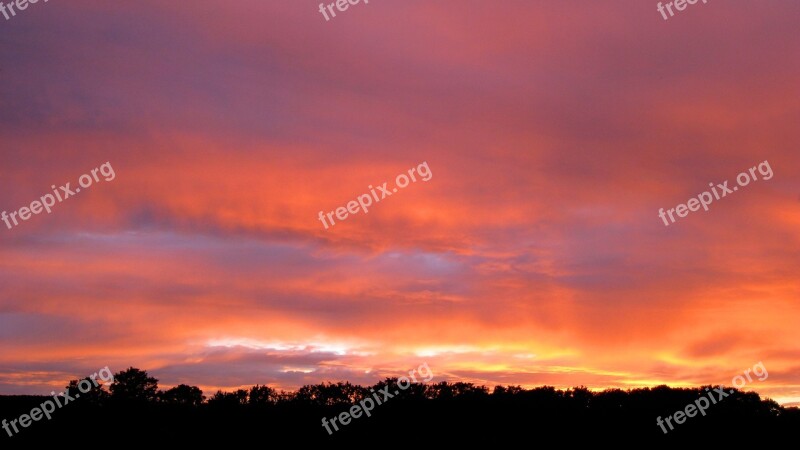 Sky Clouds Afterglow Sunset Dusk