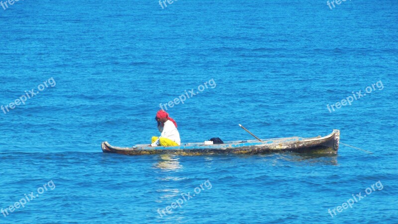 Canoe Cartagena Fisherman Fun Blue