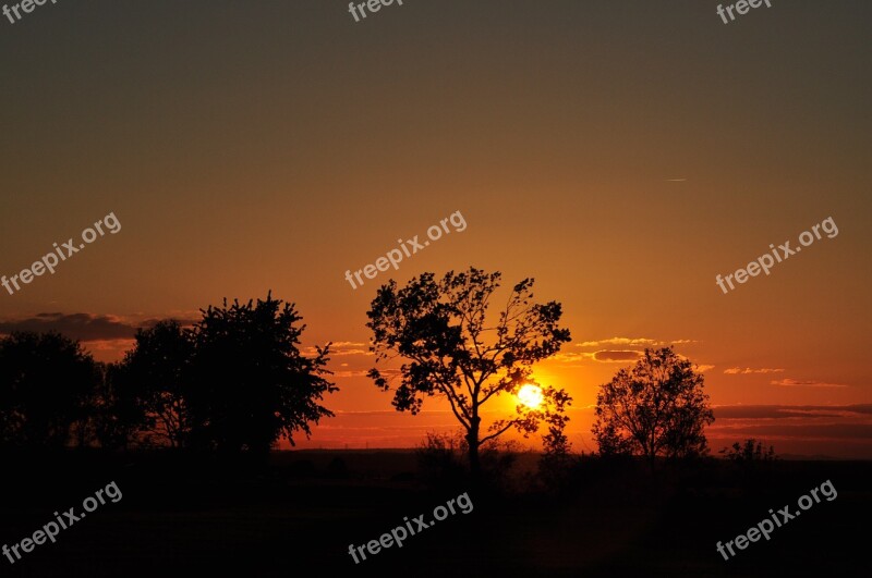 Sun Sky Sunset Nature Red