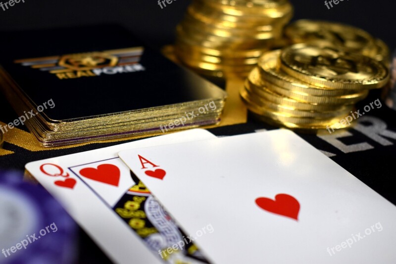 Queen And Ace Bitcoin Poker Cards Queen Ace Hearts Bitcoin Chips