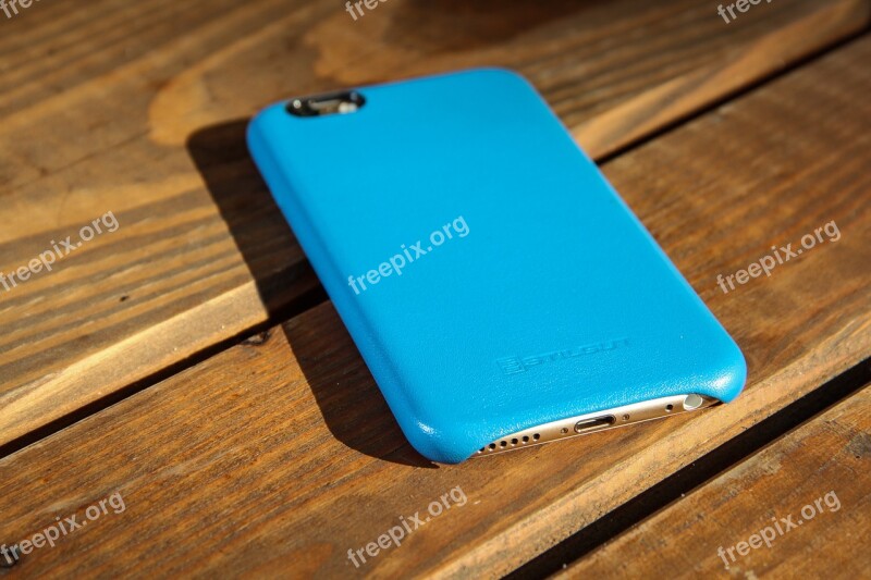 Handyhülle Blue Wood Texture Protective Case