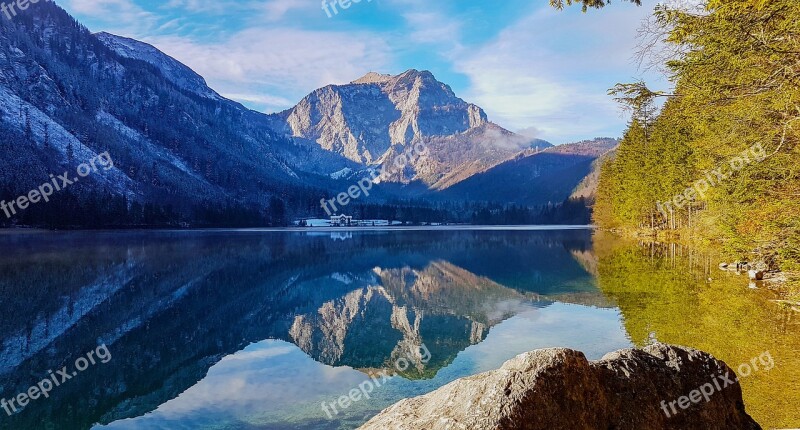 Upper Austria Lake Nature Landscape Alpine