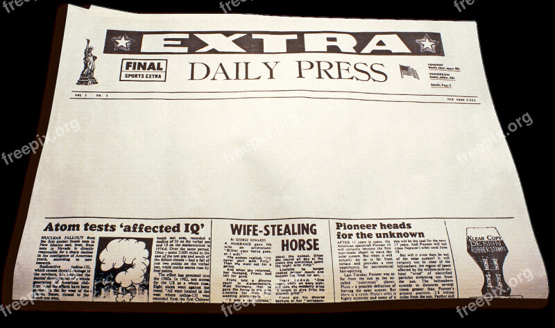 Newspaper Extra Extra Daily Paper News Culture