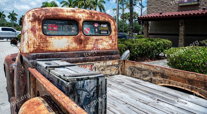 Truck Pickup Rust Antique Vehicle Old Rusted Truck