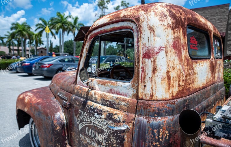 Truck Pickup Rust Antique Vehicle Old Rusted Truck