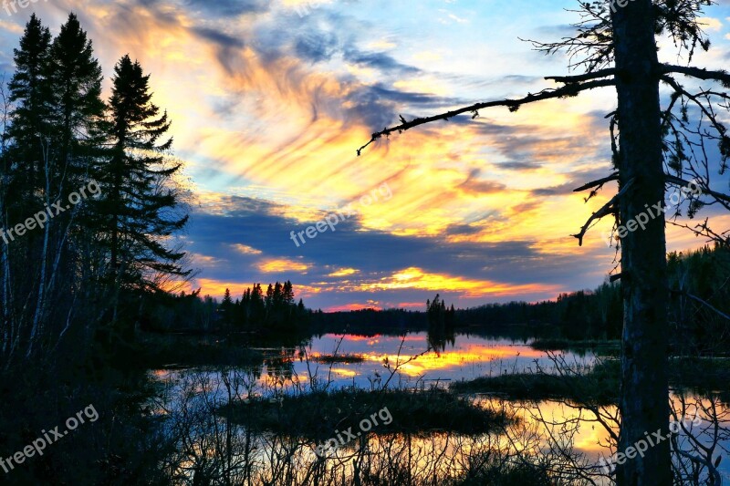 Landscape Nature Clouds Trees Twilight