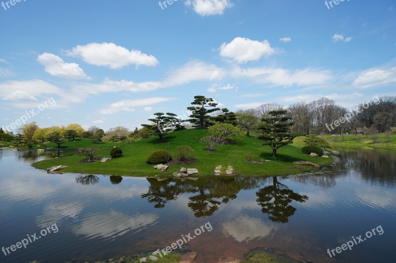 Chicago Botanic Garden Trees Pond