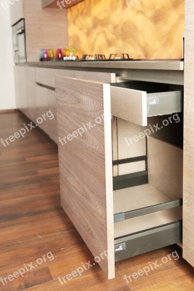 Grain Trolley Kitchen Veneer Pu Island Kitchen