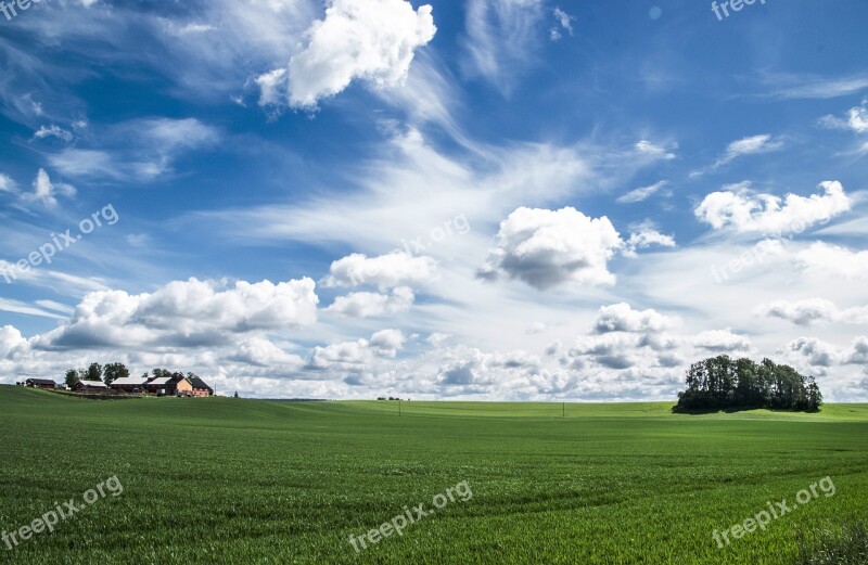 Sky Blue Heaven Clouds Landscape