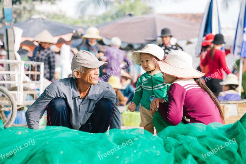 Family Grandfather Together Happy Child