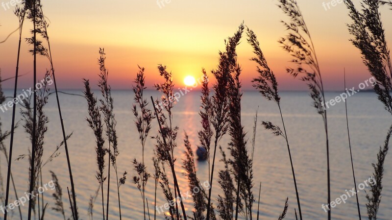 Baltic Sea Sea Sun Afterglow Sky