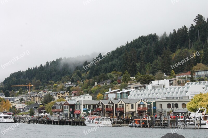 Queenstown Town Center New Zealand Nice View Picturesque