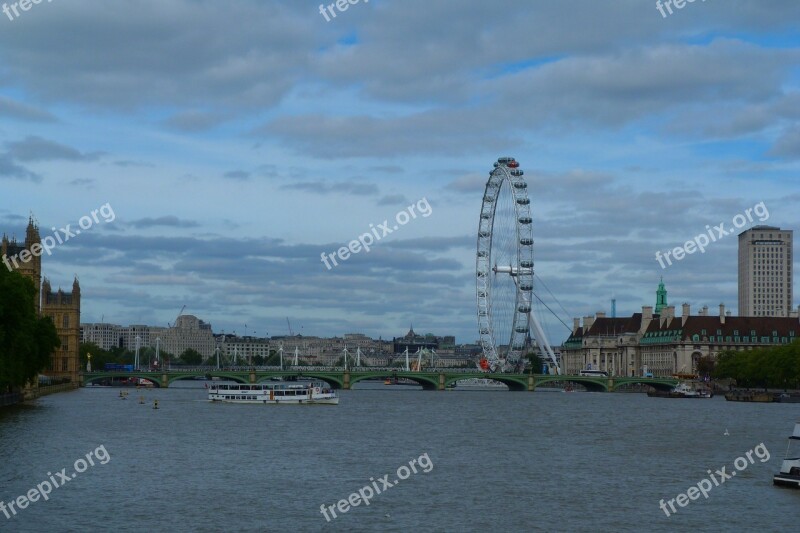 London Eye River Thames Skyline