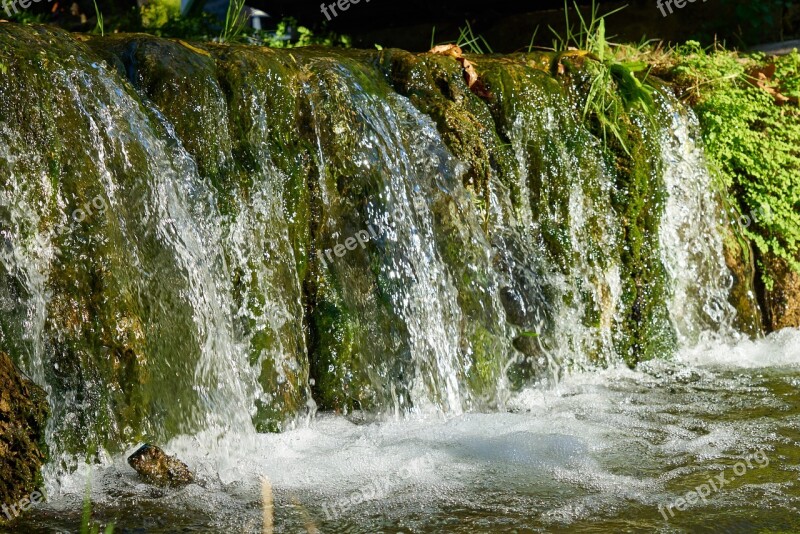 Waterfall Water Nature Green Landscape