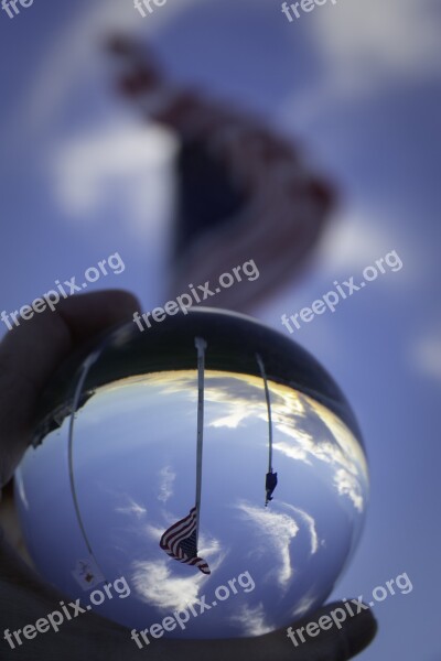 Crystal Ball American Flag Sky Kiawah Island Inverted