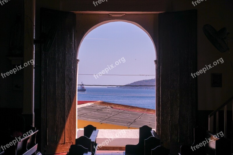 View Ocean The Door Landscape Window