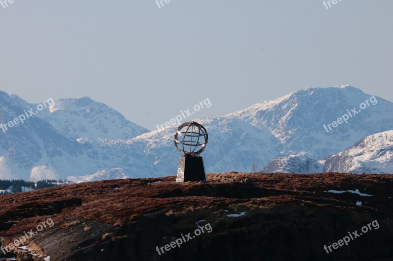 Norway Arctic Circle Scenery Mountain Snow