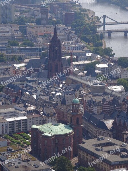 Frankfurt Main Paul Church Dom St Bartholomew Aerial View