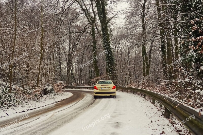 Road Winter Snow Landscape Nature