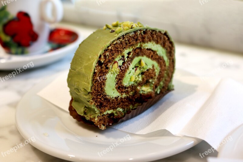 Green Tea Cake Cake Desert Pastry Bread