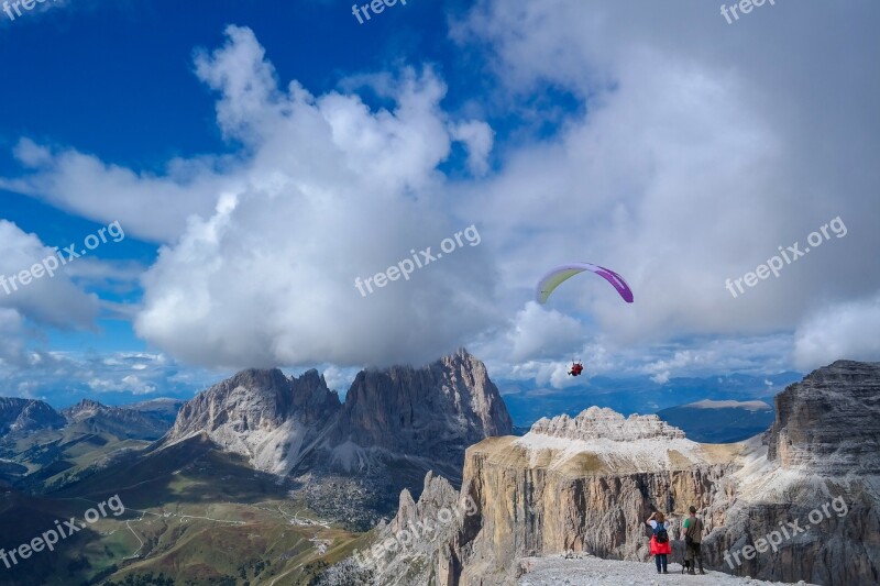 Alpine Dolomites Mountains Sella Sassolungo