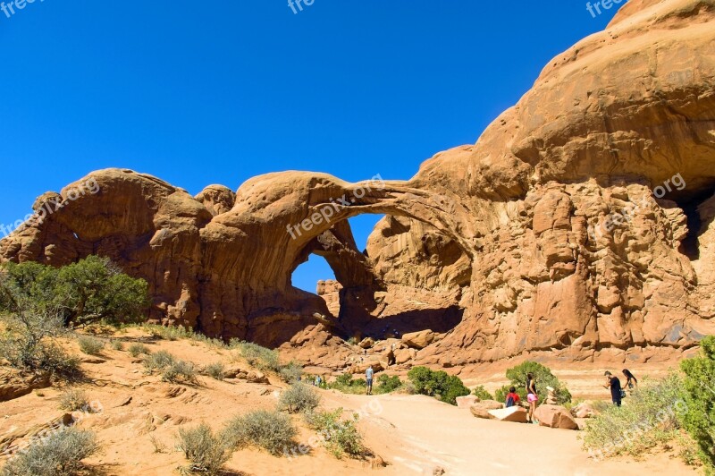 Double Arch Sandstone Arches National Park