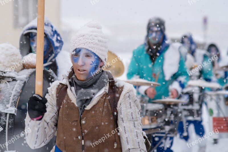 Music Switzerland Snow Carnival Canton Of Glarus