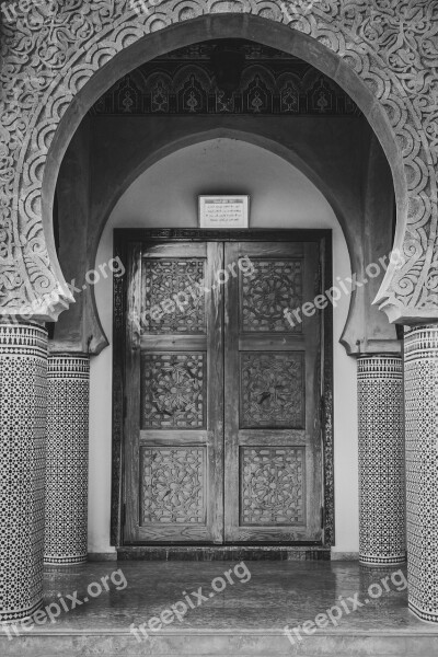 Mosque Entrance Exterior Engineering White And Black