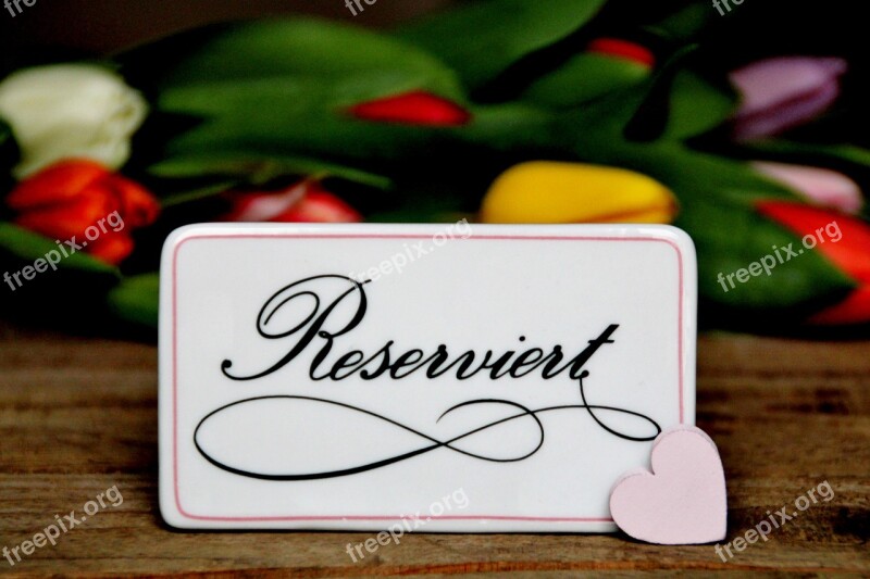 Reserved Shield Note Heart Tulips