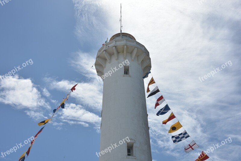 Lighthouse Yucatan Progress Flags Sunny