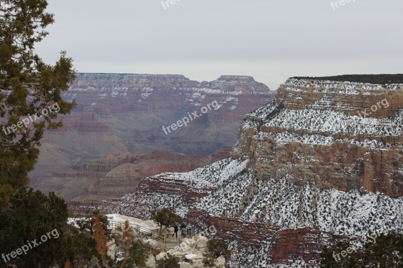 Grandcanyon Arizona Sonoran Desert Snow