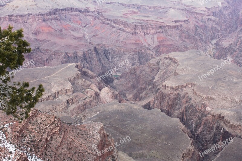 Grandcanyon Arizona Sonoran Desert Snow