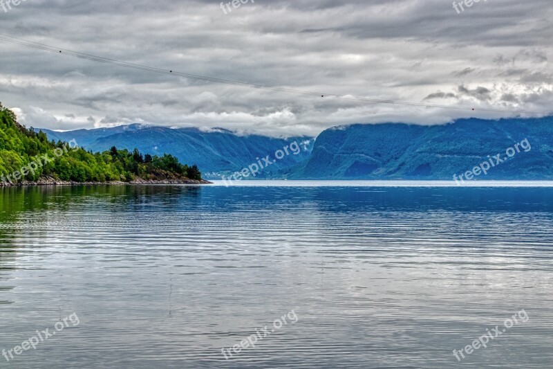 Norway Fjord Landscape Nature Water