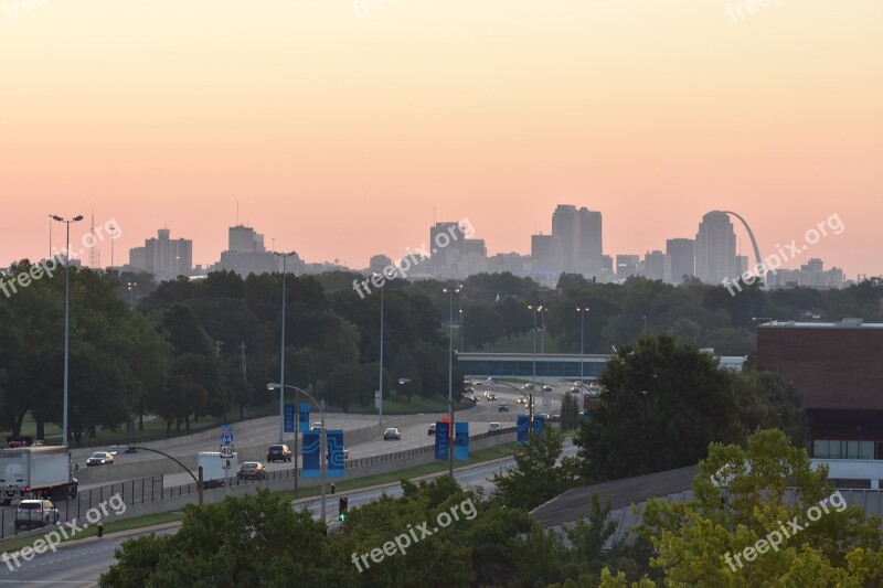 City Dawn Sunrise Architecture Downtown