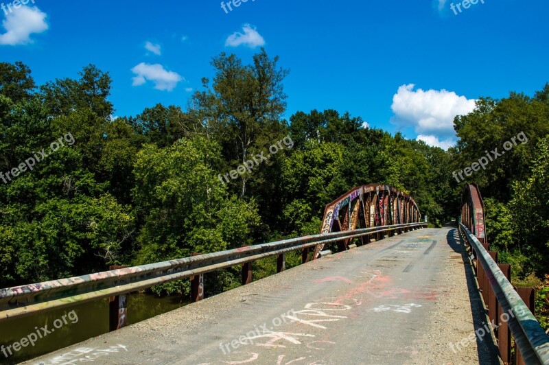 One Lane Road Bridge Steel Bridge Arkansas Outside