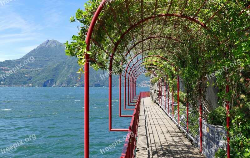 Italy Varenna Trellis Portico Lake Como