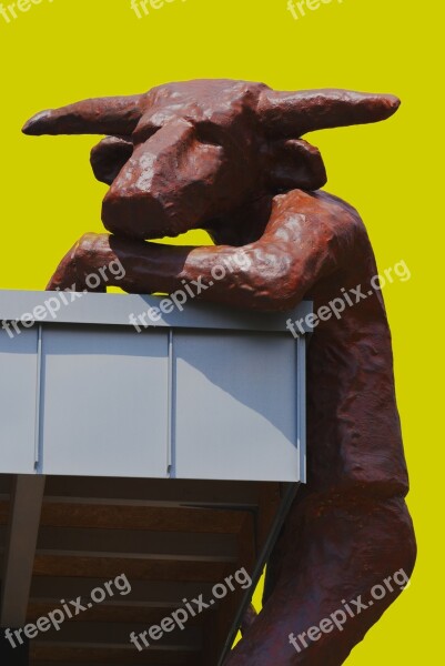 Minotaur Sculpture Horns Free Photos