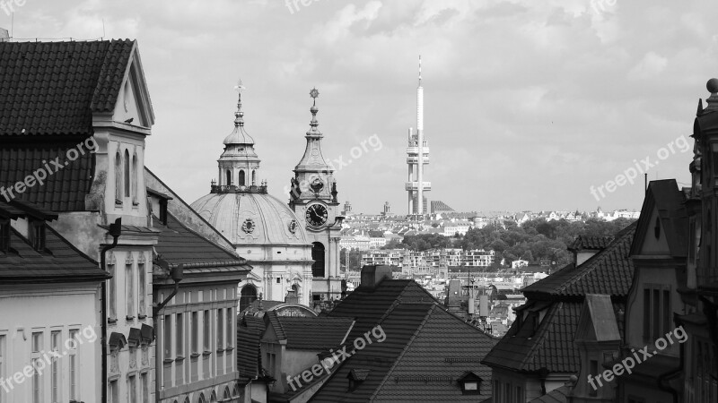 Prague Panorama Old Town The Church Of St Nicholas žižkov Tower