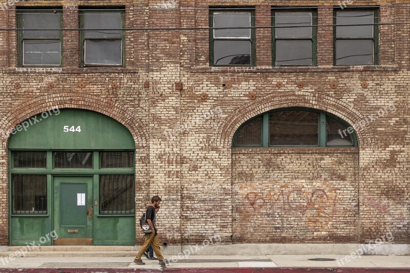 Doors Architecture Grunge Brick Wall Painted