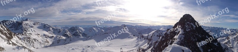 Panorama Tyrol Mountain Snow Wintry