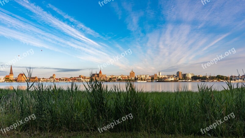 Rostock Warnow Hanseatic City Landscape Abendstimmung