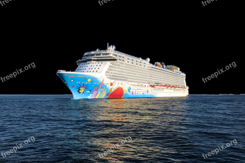 Cruise Ship Norwegian-breakaway Transparent Background Isolated