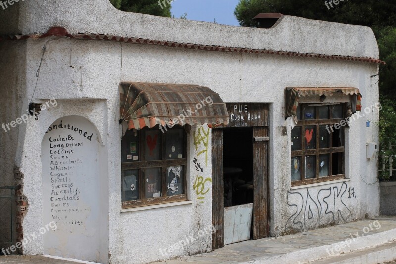 The Abandoned Old Pub Bar Greece