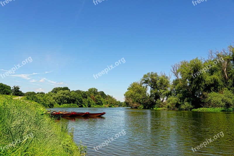 Nature River Boats Landscape Water