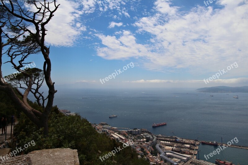 Gibraltar Strait British Clouds Sky