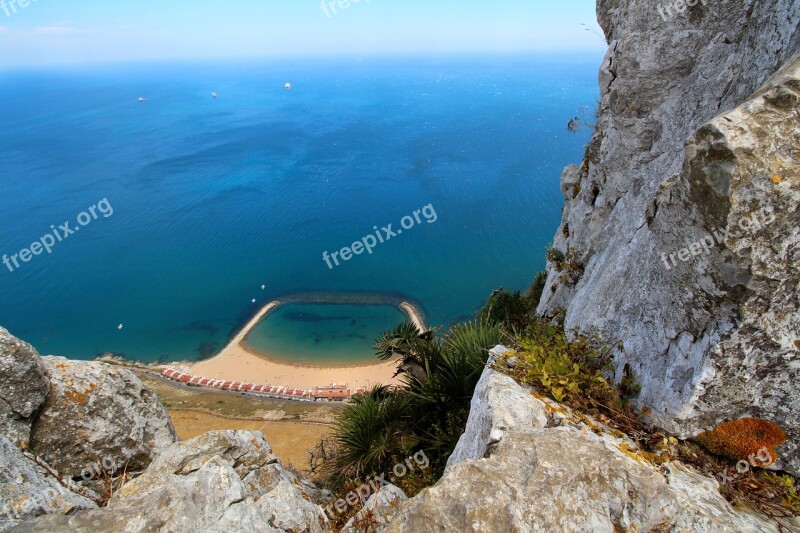 Gibraltar Sea Rock Mediterranean Nature