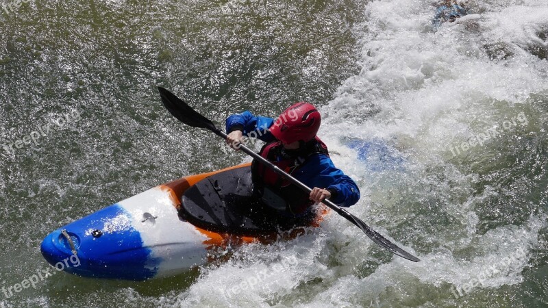 Canoeists White Water Sport Water Sports Competition