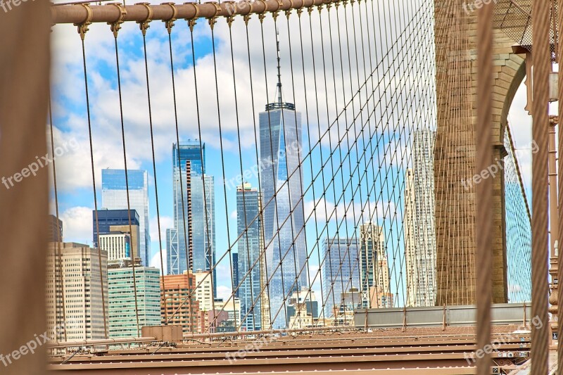 Brooklyn Bridge Architecture Skyline Landmark