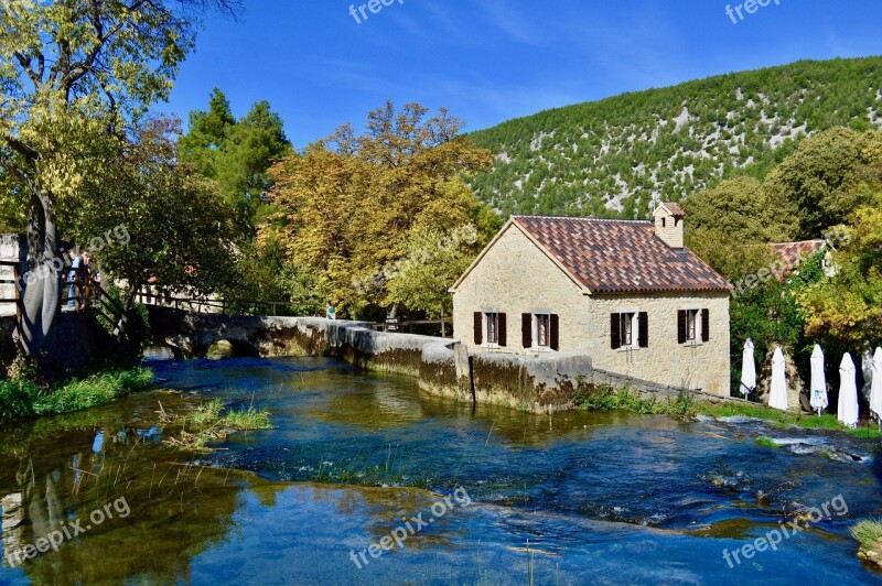 Croatia Krka Landscape Water Nature